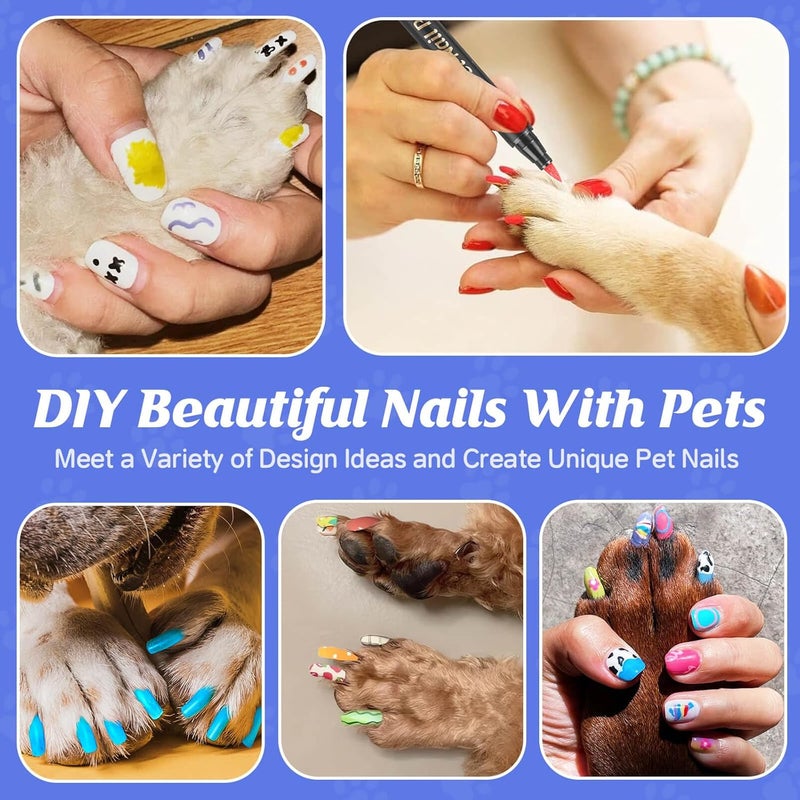Cherocito Dog Nail Polish Pens Quick Dry, 15 Colors Safe Set for DIY Pretty Nails, Ideal Gifts for Dogs Cats Light Dark Nails, Odorless, Non-Toxic, Water-Based Pet Accessories - Image 2